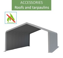 Roof tarpaulin 6x12m, wiking, gray, fireproof