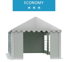 Party tent 4x6 m, white PVC, economy