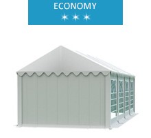 Party tent 4x8 m, white PVC, economy