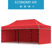 Express tent 3x6m + 3 walls, red, economy HD
