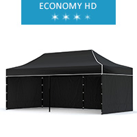 Namiot ekspresowy 3x6m + 3 ścianki, czarny, economy HD