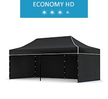 Namiot ekspresowy 3x6m + 3 ścianki, czarny, economy HD