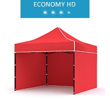 Namiot ekspresowy 3x3m + 3 ścianki, czerwony, economy HD