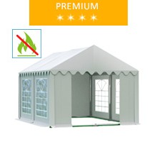 Party tent 3x4 m, white PVC, premium, fireproof