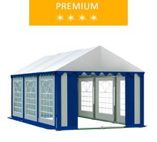 Party tent 4x6 m, white-blue PVC, premium