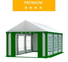 Party tent 4x6 m, white-green PVC, premium