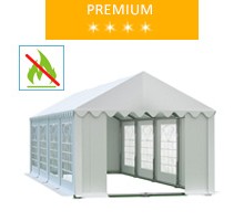 Party tent 3x8 m, white PVC, premium, fireproof