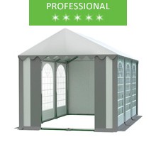 Party tent 4x6m, white-grey PVC, professional