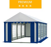Party tent 4x8 m, white-blue PVC, premium