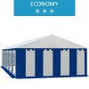 Namiot imprezowy 5x10m, PCV biało-niebieski, economy