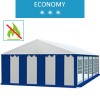 Namiot imprezowy 5x10m, PCV biało-niebieski, economy, trudnopalny