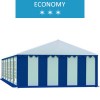 Namiot imprezowy 5x12m, PCV biało-niebieski, economy