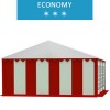 Namiot imprezowy 5x6m, PCV biało-czerwony, economy