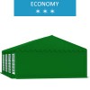 Namiot imprezowy 5x8m, PCV zielony, economy