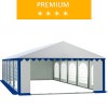 Namiot imprezowy 5x10m, PCV biało-niebieski, premium