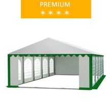Party tent 5x10 m, white-green PVC, premium