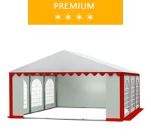 Party tent 5x6 m, white-red PVC, premium