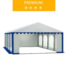 Party tent 6x8 m, white-blue PVC, premium