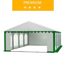 Party tent 5x8 m, white-green PVC, premium
