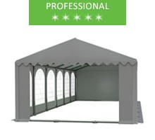 Party tent 6x12m, gray PVC, professional
