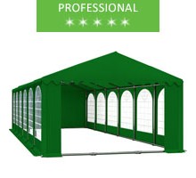 Party tent 6x12m, green PVC, professional