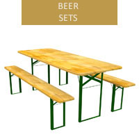 Beer set, 80 cm table + 2 benches