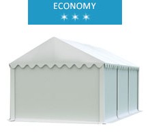 Storage tent 4x6m, white PVC, economy