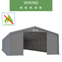Hala namiotowa 8x20m, wiking, szary, wjazd 3.5 m, trudnopalny