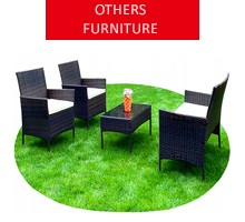 Rattan garden furniture for 4 people, brown