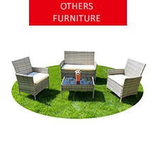 Rattan garden furniture for 4 people, gray