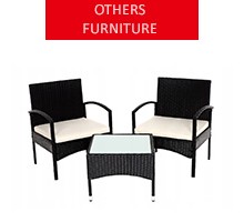 Rattan garden furniture for 2 people, black