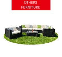 Rattan garden furniture for 6 people, black